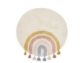 Круглый ковер Tadea 100% хлопок разноцветная радуга D 100 см