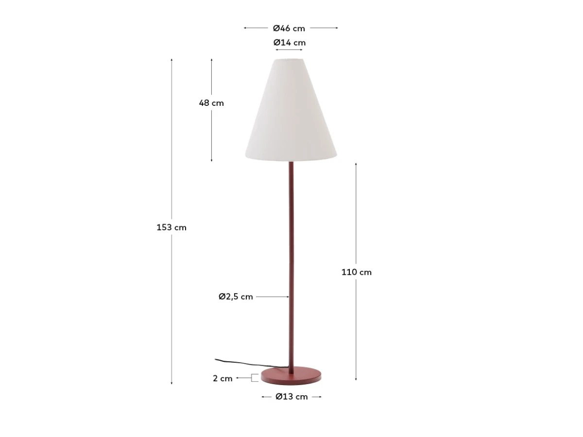 Напольный светильник Navat с терракотовым металлическим основанием 962281  - фото 5