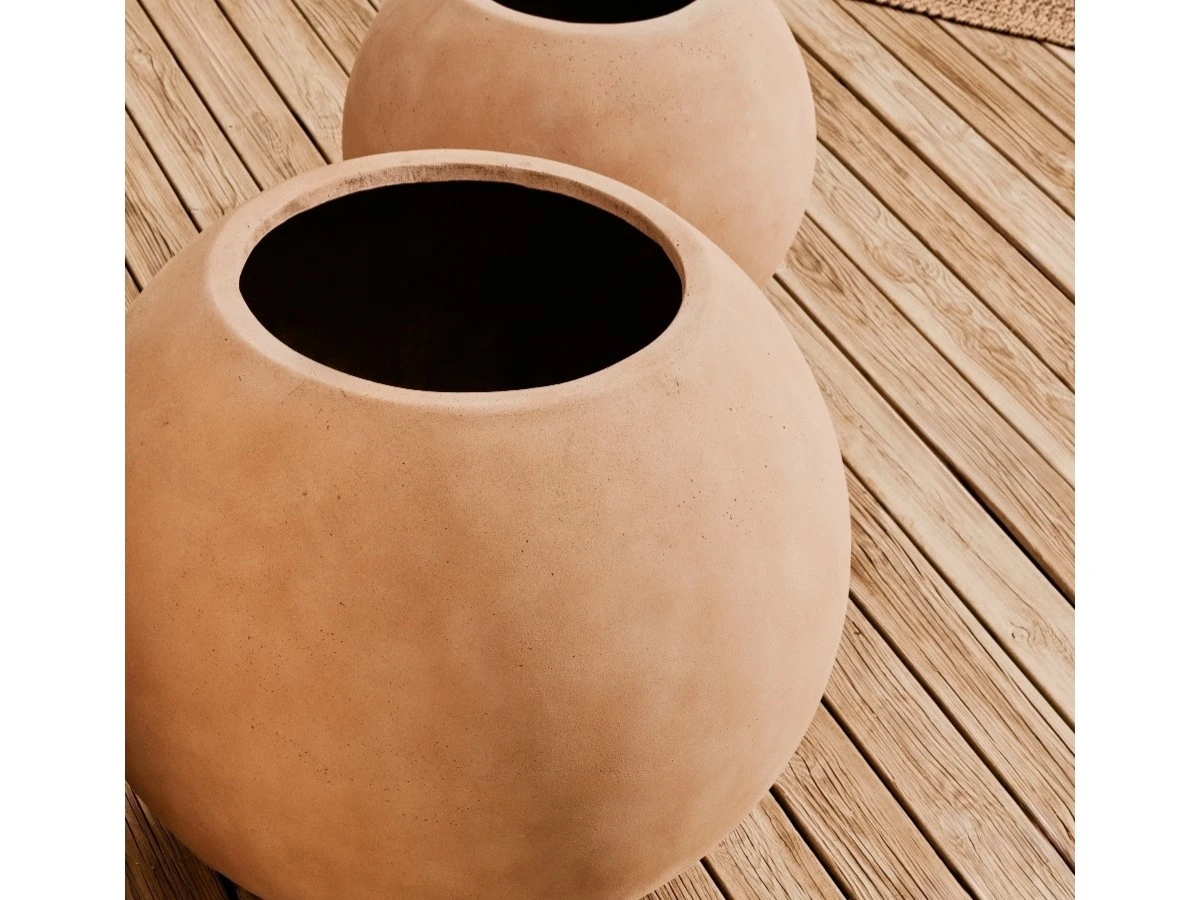 Кашпо Solna терракотовое с эффектом цемента D66см 962297  - фото 3