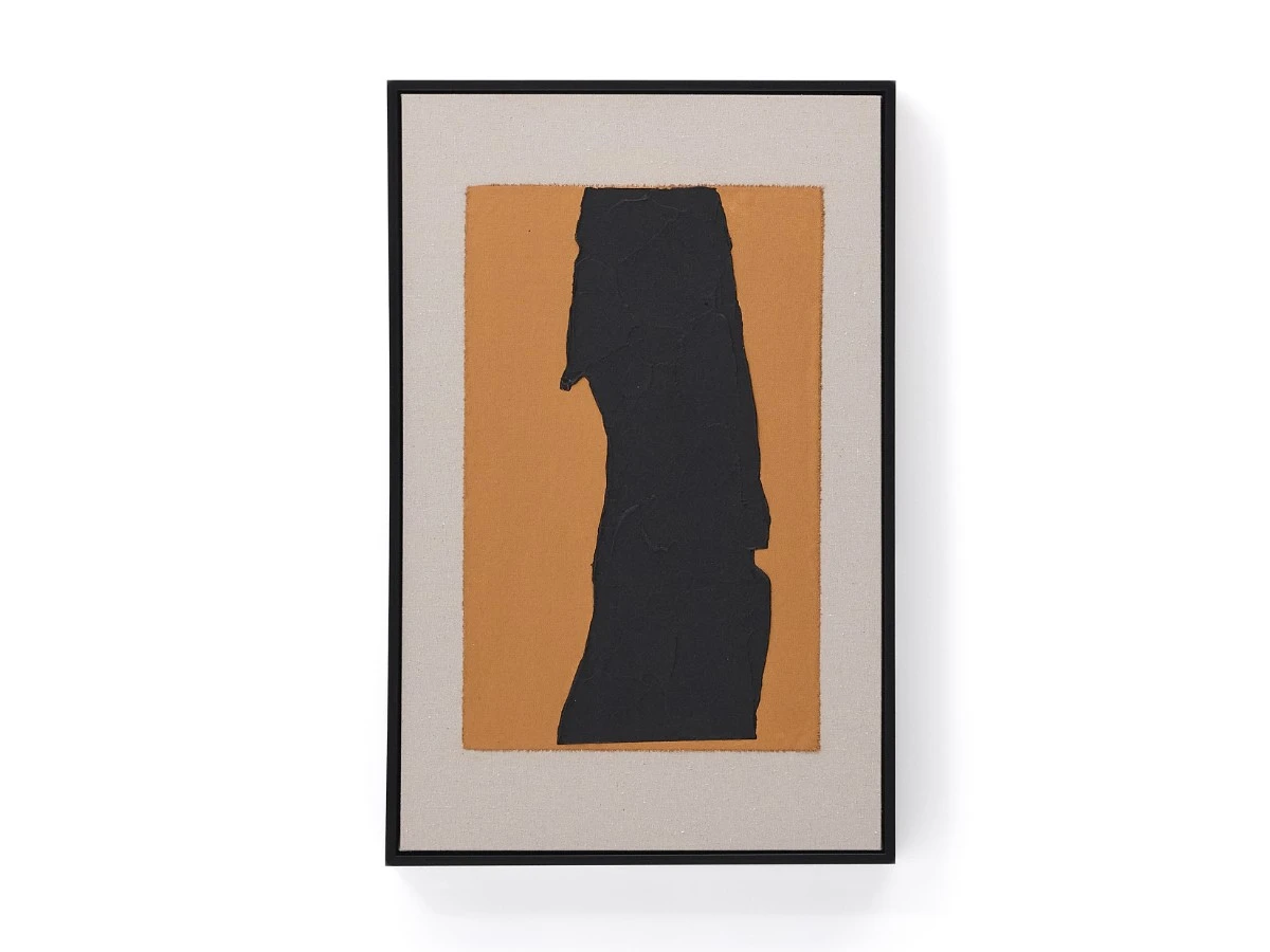 Zernu Абстрактная картина в оранжевых и чёрных тонах лен 42 x 65 см 962312  - фото 4