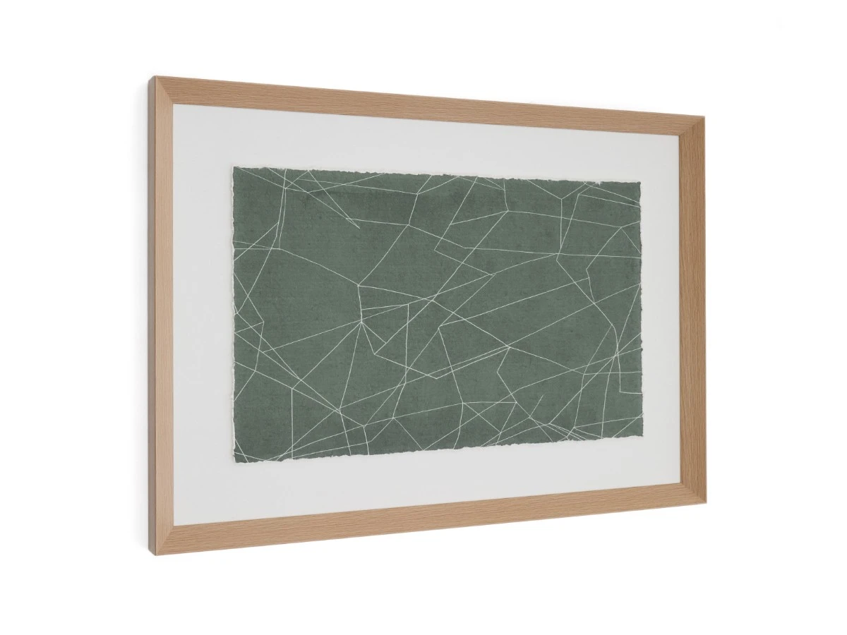 Durkan Абстрактная картина на переработанной бумаге зеленая 100 x 70 см 962323  - фото 5