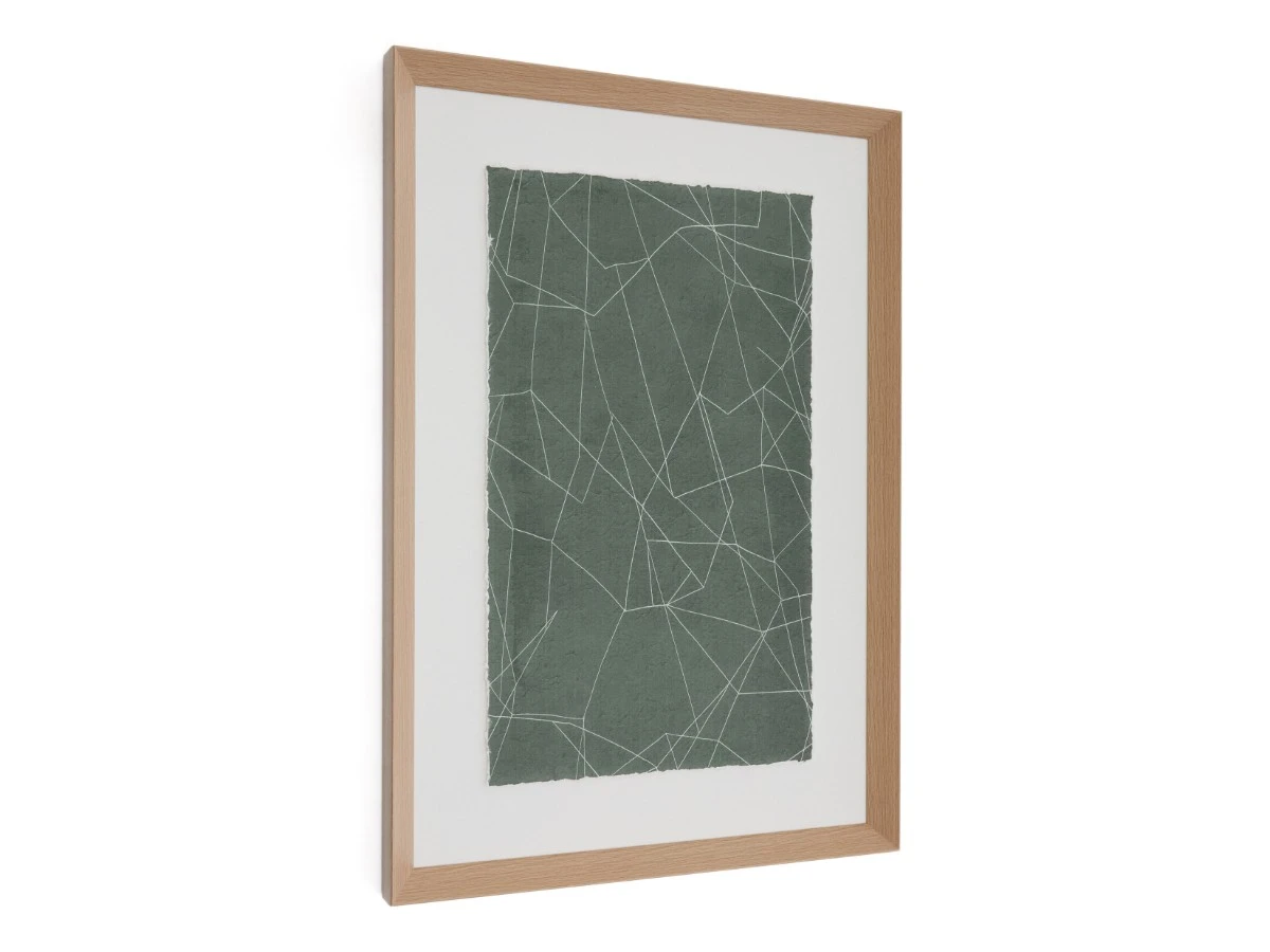 Durkan Абстрактная картина на переработанной бумаге зеленая 100 x 70 см 962323  - фото 4