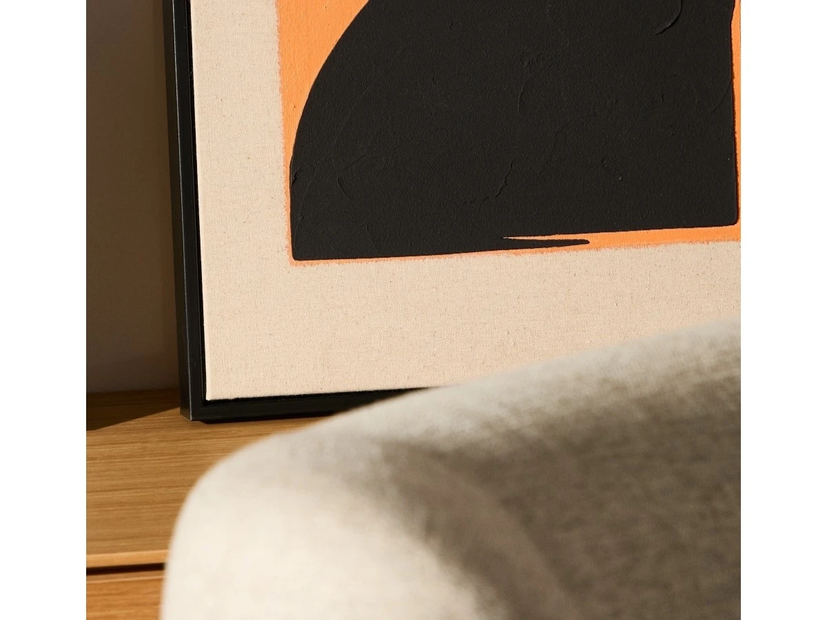 Zernu Абстрактная картина на оранжево-чёрном льняном холсте 962327  - фото 3