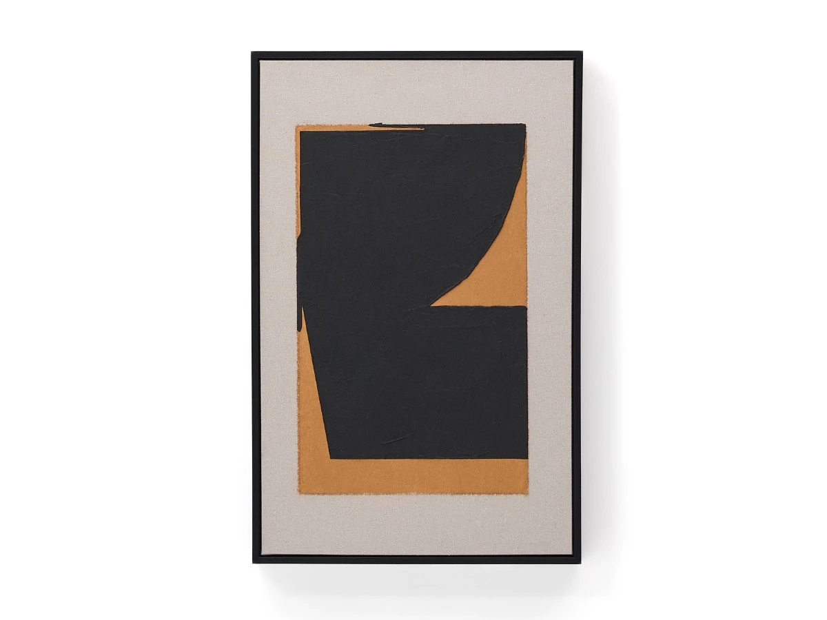 Zernu Абстрактная картина на оранжево-чёрном льняном холсте 962327  - фото 4