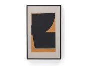 Zernu Абстрактная картина на оранжево-чёрном льняном холсте