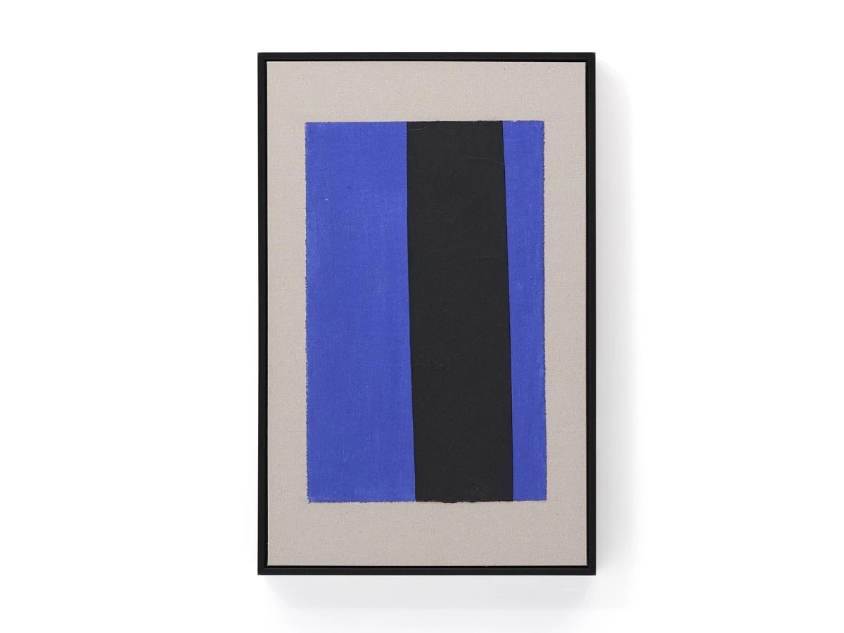 Zernu Абстрактная картина с синими и чёрными вертикальными линиями 42 x 65 см 962341  - фото 4