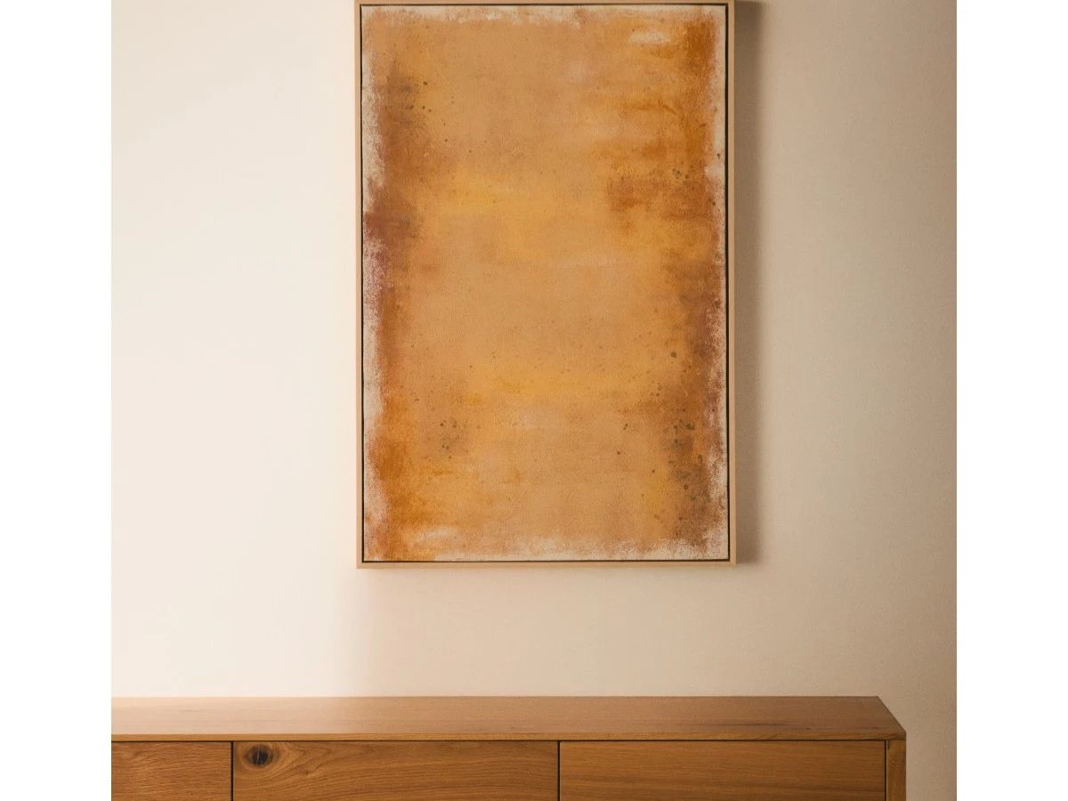 Абстрактная картина Selnar желтая 60 x 90 см 962362