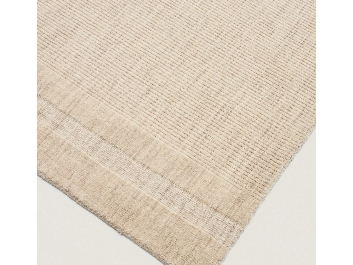 Жаккардовый шерстяной ковер Dalena в бежевую полоску 230 x 160 см 962377  - фото 5