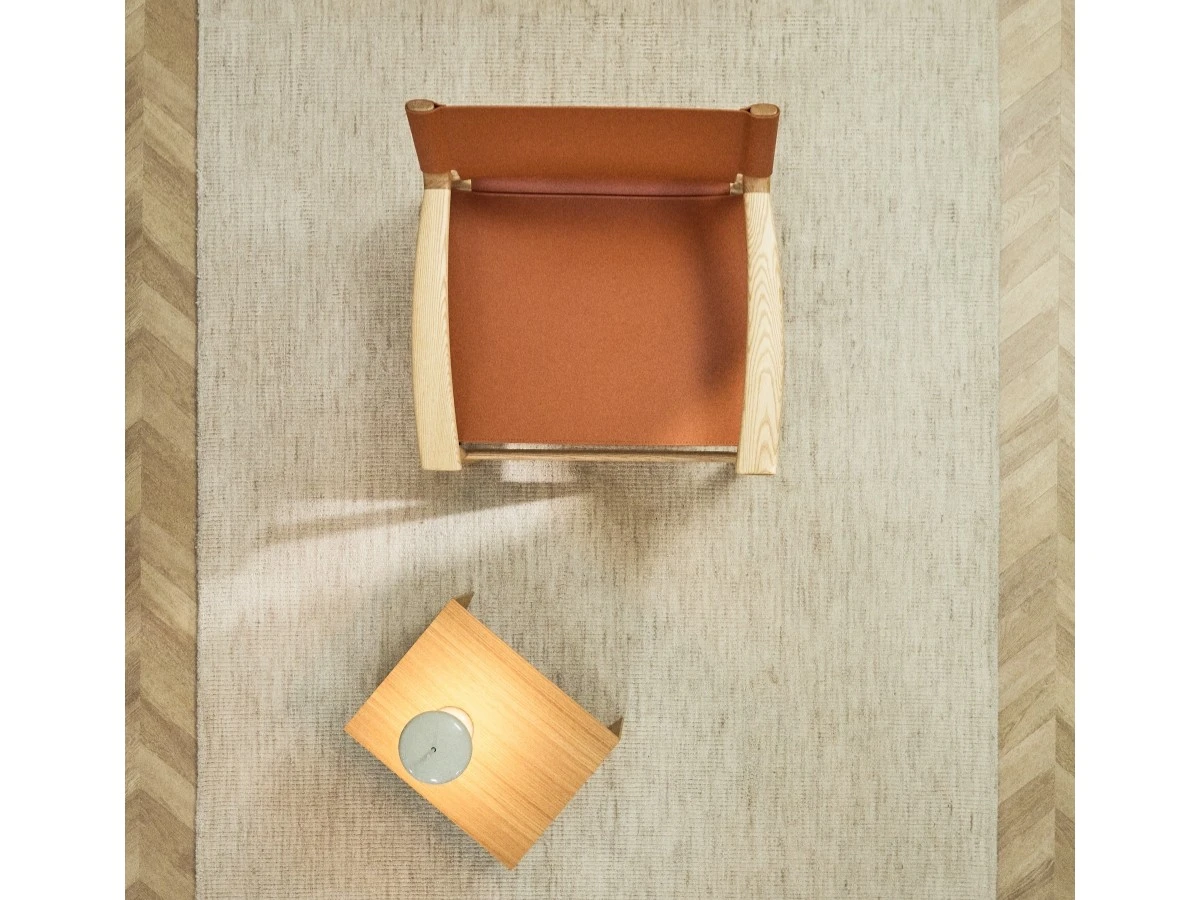 Жаккардовый шерстяной ковер Dalena в бежевую полоску 230 x 160 см 962377  - фото 3