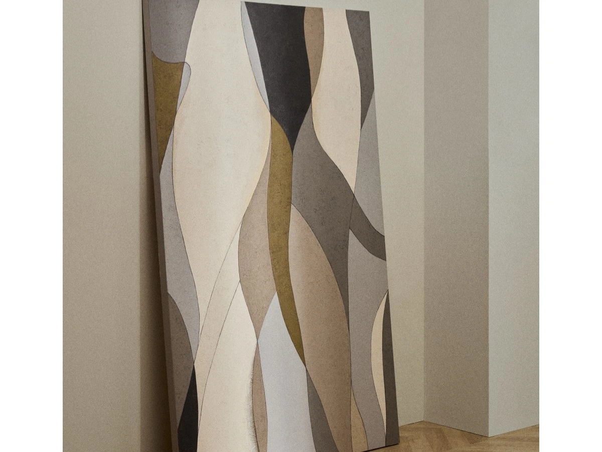 Абстрактный холст Marvilo серо-горчичного 962382