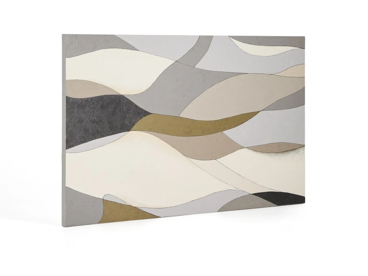 Абстрактный холст Marvilo серо-горчичного 962382  - фото 5