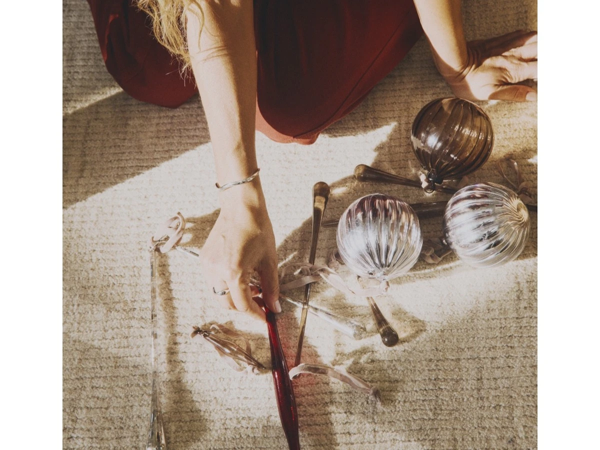 Жаккардовый шерстяной ковер Dalena в бежевую полоску 300 x 200 см 962385  - фото 4