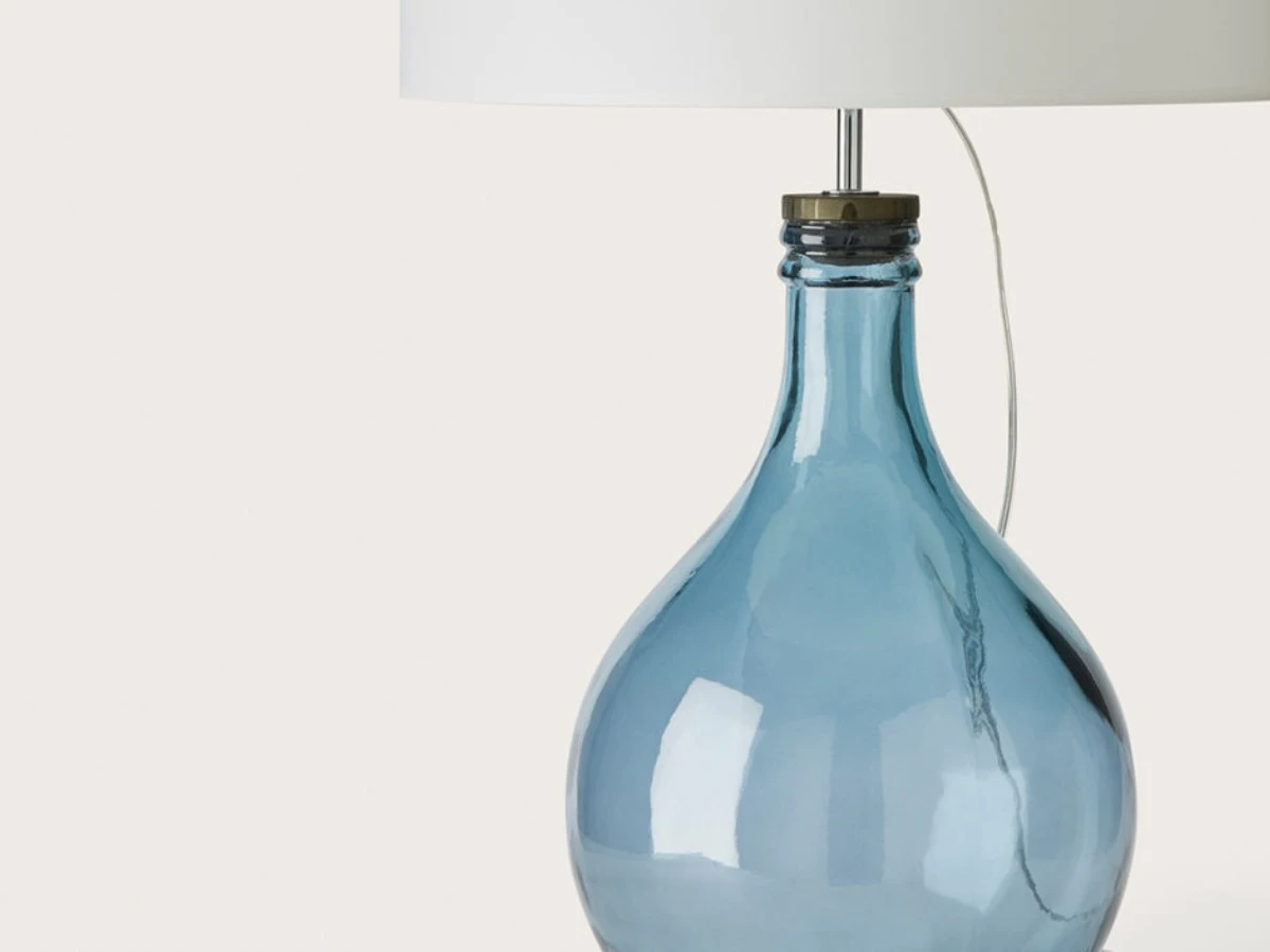 Настольная лампа Sam синее стекло + 963489