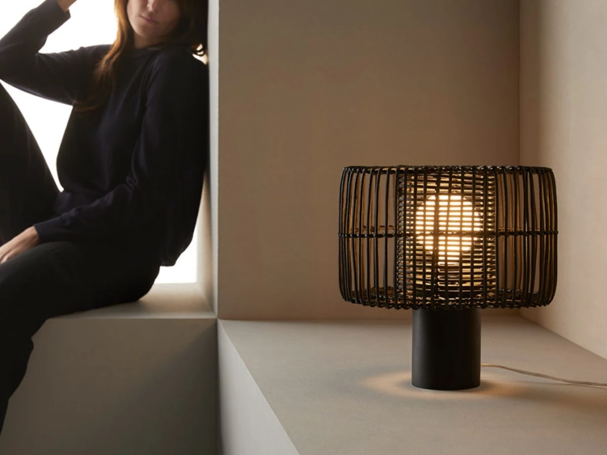 Настольная лампа Hedula черное дерево - 963532