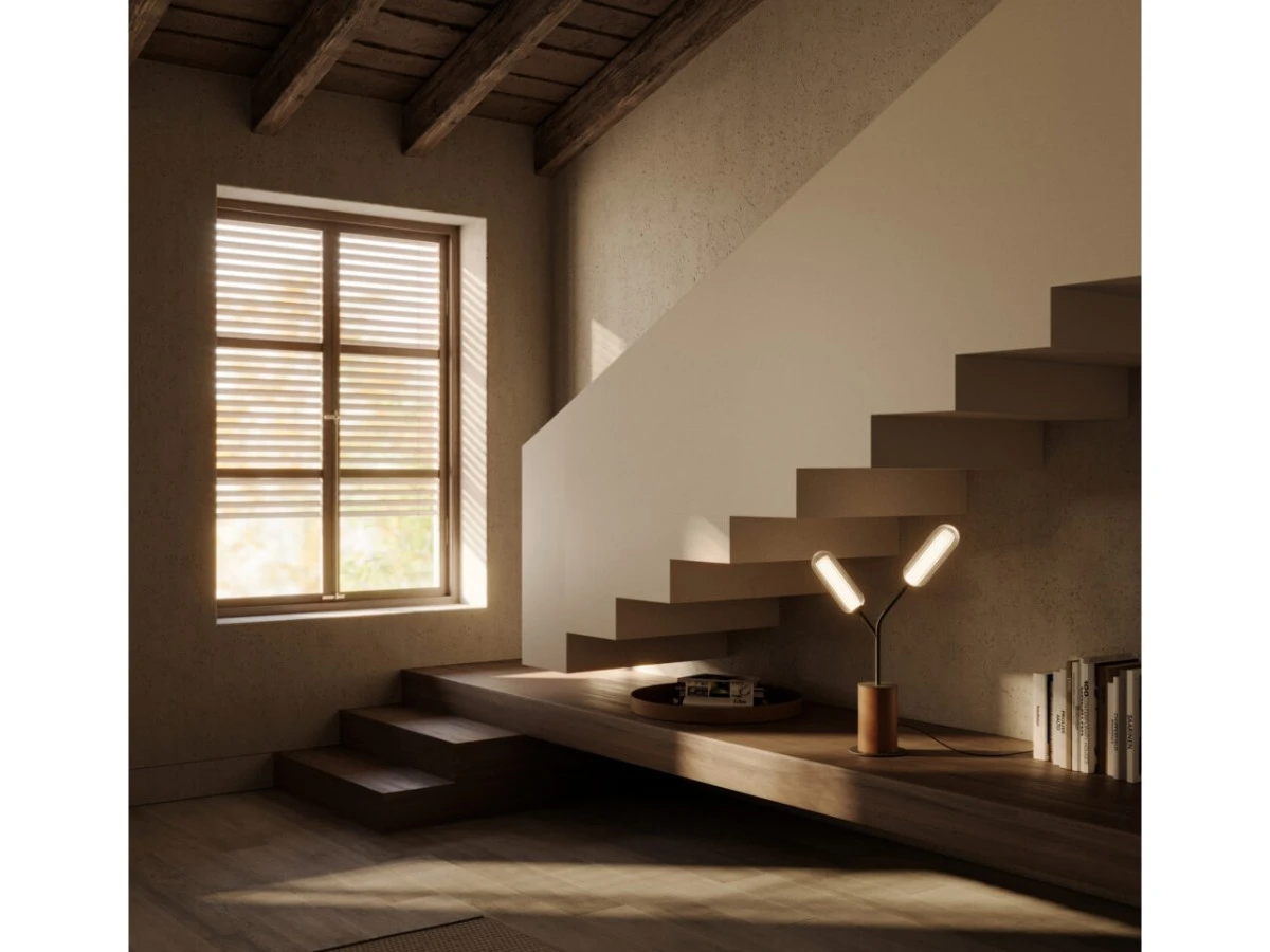 Настольная лампа Lari светло-коричневая кожа 963714