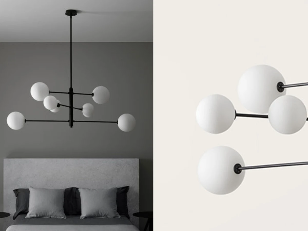 Люстра Atom 8L черная - 963868