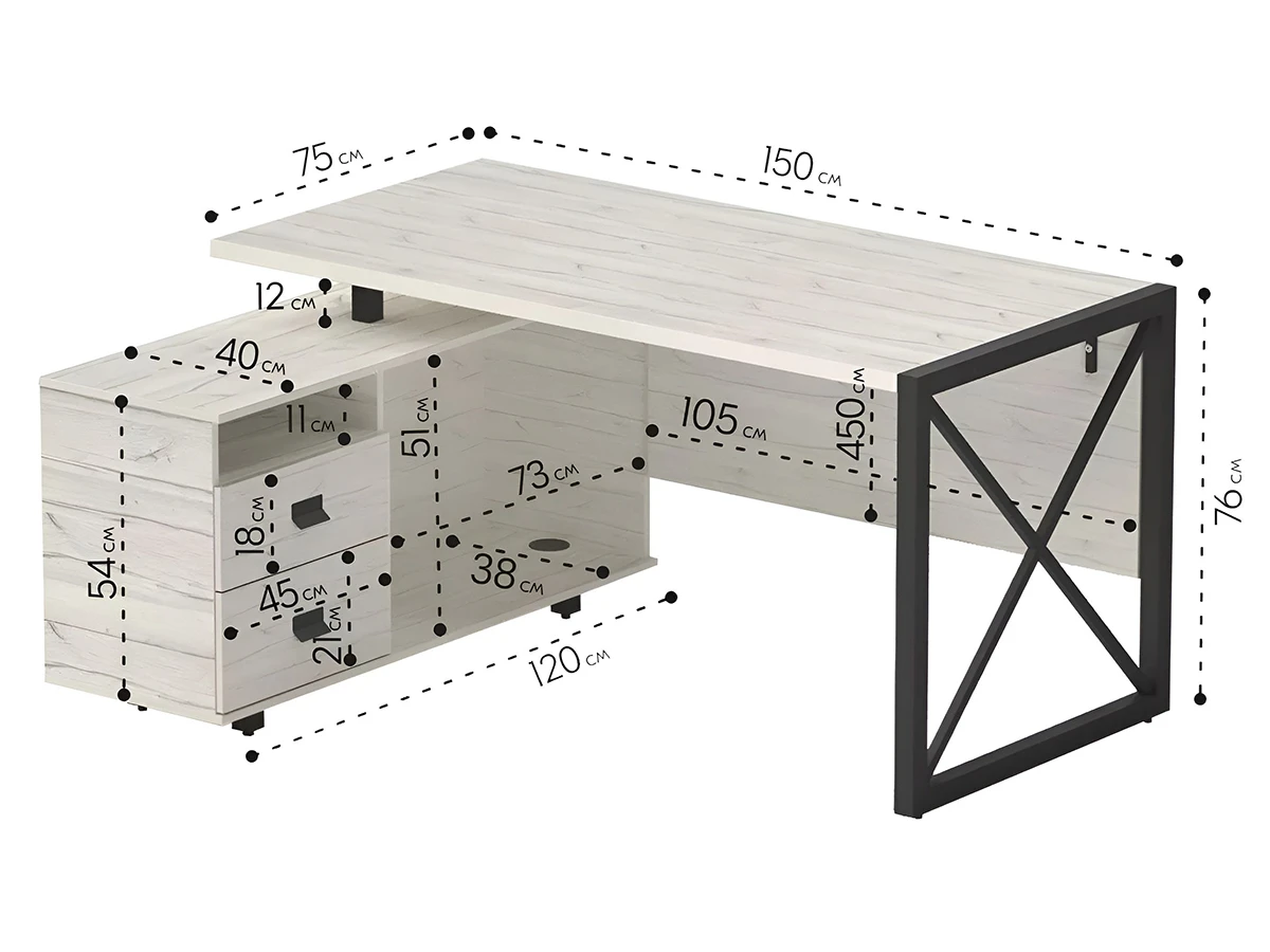 Стол рабочий универсальный Хардвиг 964125  - фото 4