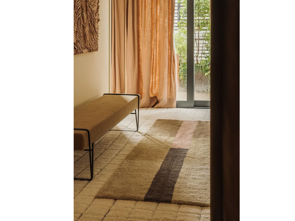 Шерстяной стираемый ковер дорожка Хром Пыльная роза 80x230 967619