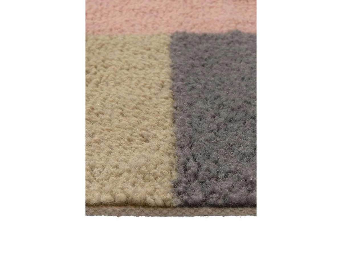 Шерстяной стираемый ковер дорожка Хром Пыльная роза 80x230 967619  - фото 4