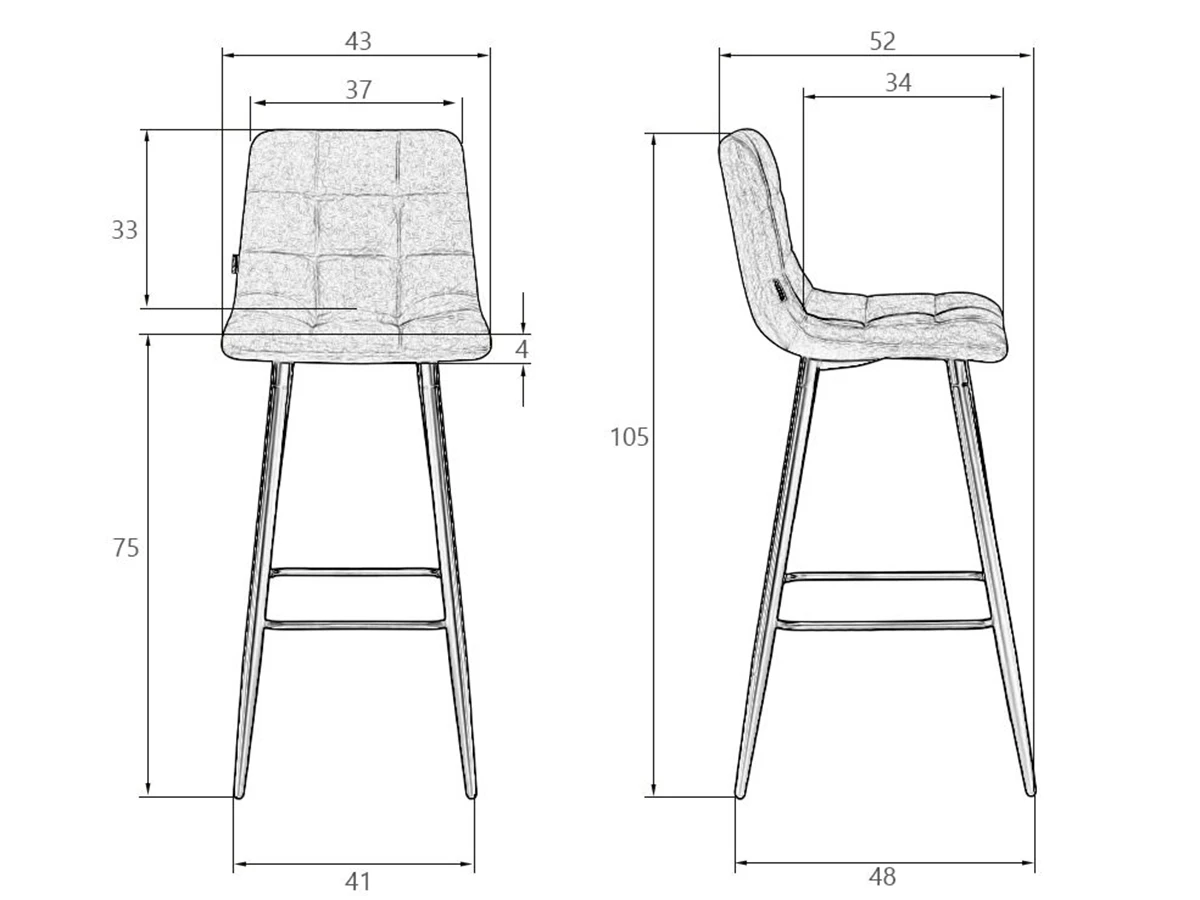 Стул барный NICOLE(2 шт) 967706
