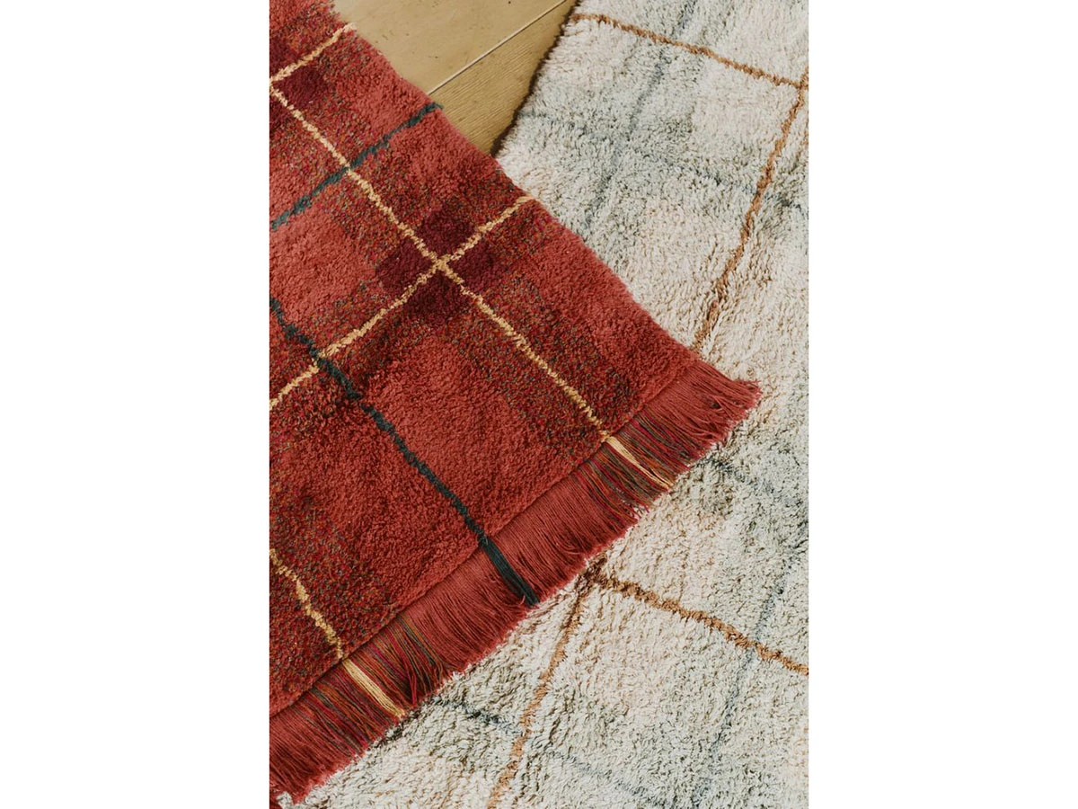 Ковер в клетку розовый 140x190 967735  - фото 5