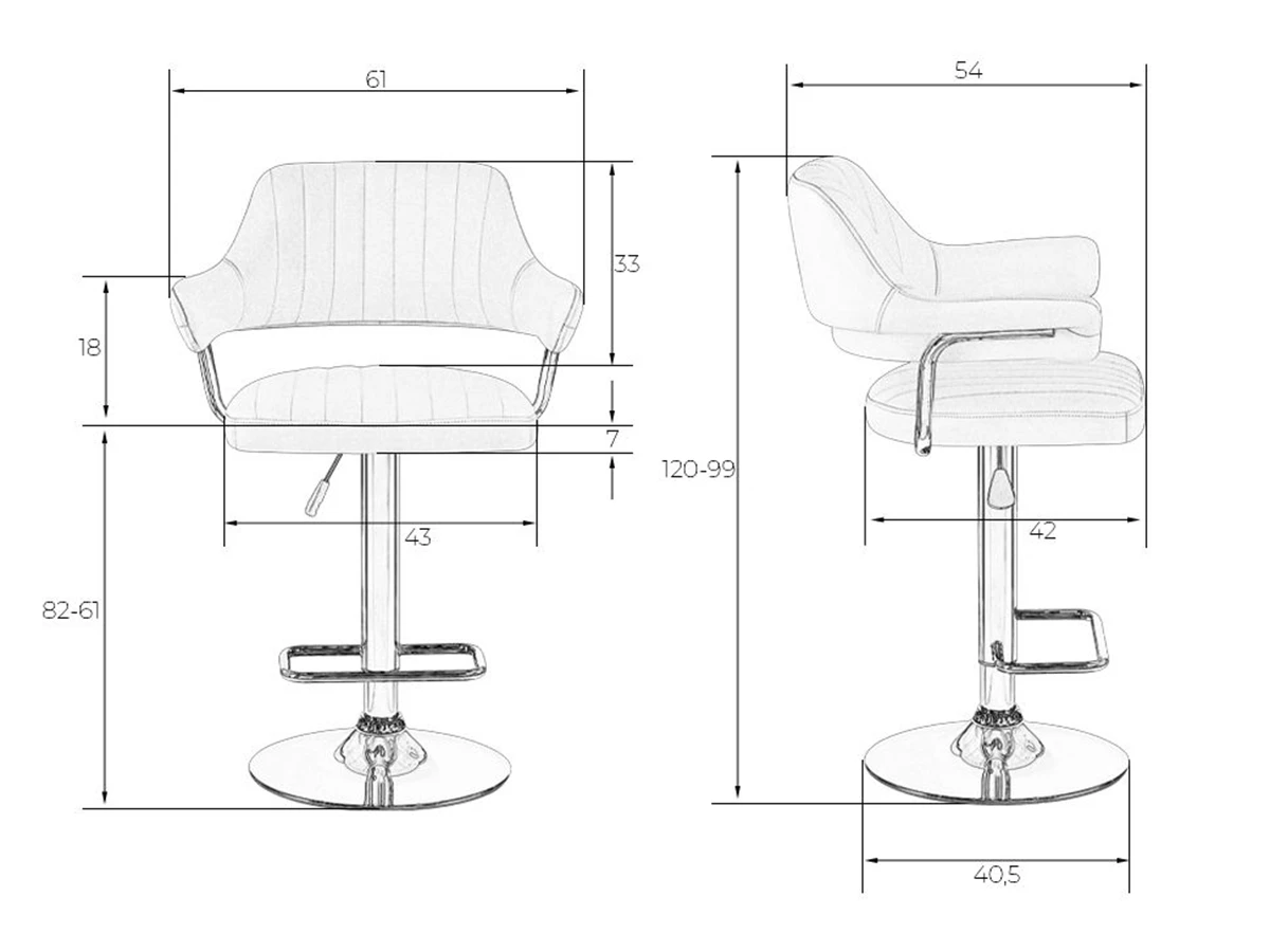 Стул барный CHARLY BLACK(2 шт) 967747
