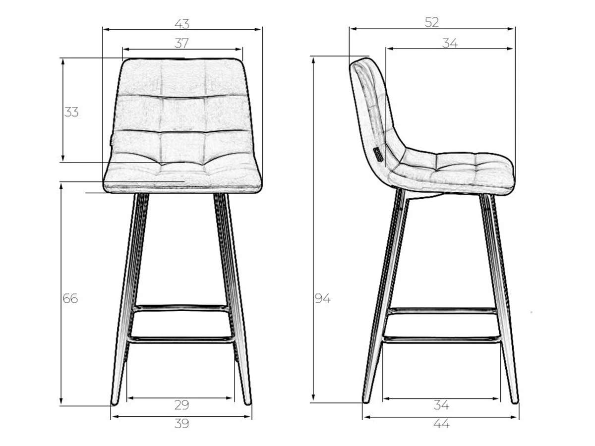 Стул полубарный OLIVIA(2 шт) 967841