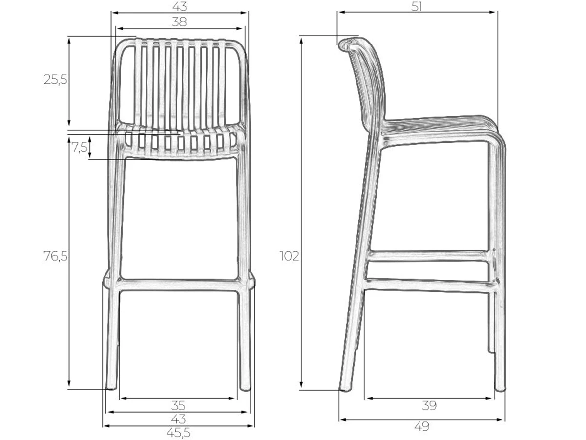 Стул барный CHLOE BAR(4 шт) 968503