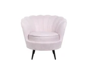 Низкое кресло ракушка Pearl Pink Boucle