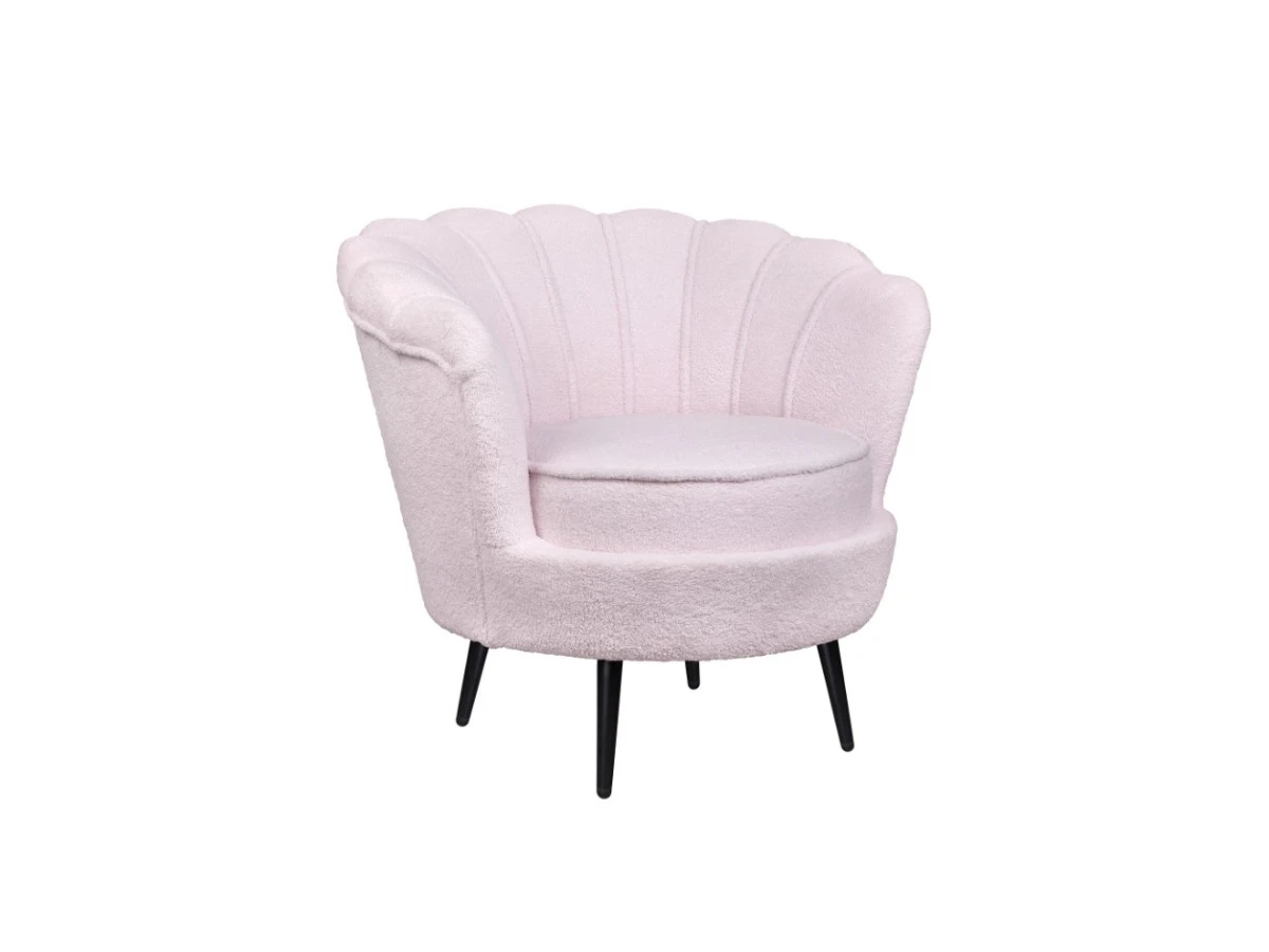 Низкое кресло ракушка Pearl Pink Boucle 970075