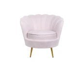 Низкое кресло ракушка Pearl Pink Boucle