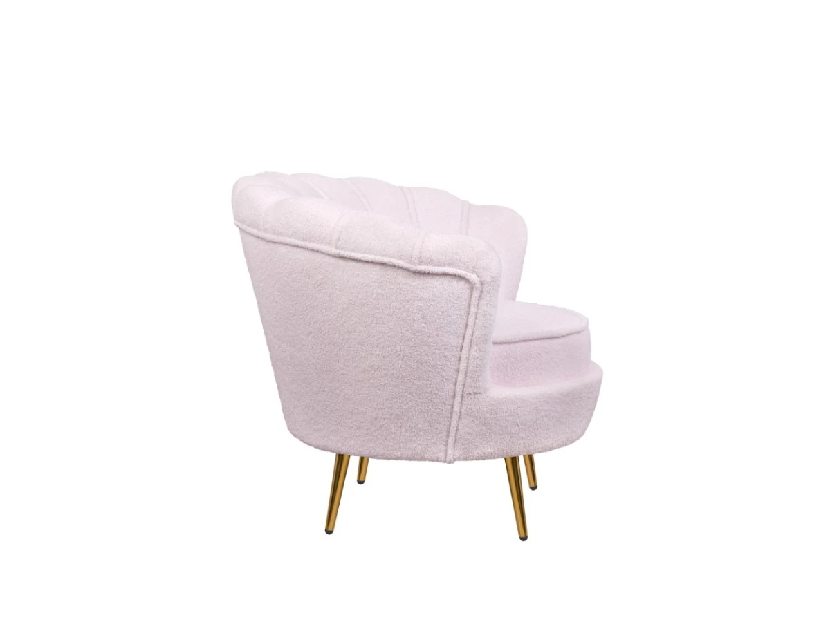 Низкое кресло ракушка Pearl Pink Boucle 970089  - фото 3