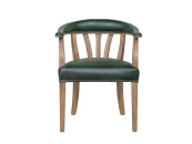 Мягкий стул с подлокотниками Tanner Green Leather