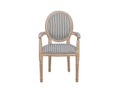 Мягкий стул с подлокотниками Volker Arm Black Pinstripe