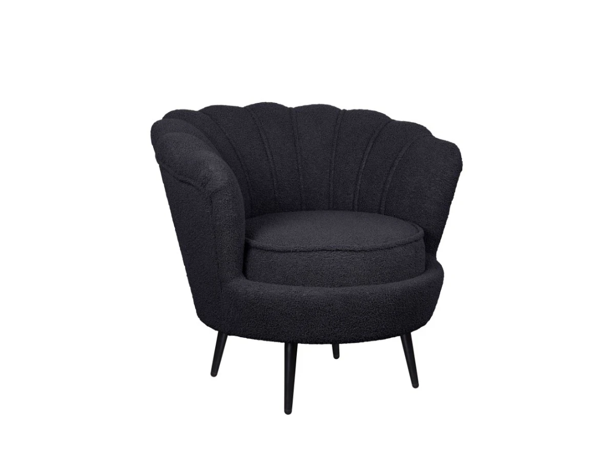 Низкое кресло ракушка Pearl Black Boucle 970399