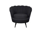 Низкое кресло ракушка Pearl Black Boucle