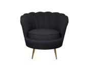 Низкое кресло ракушка Pearl Black Boucle