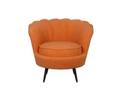 Низкое кресло ракушка Pearl Orange Boucle