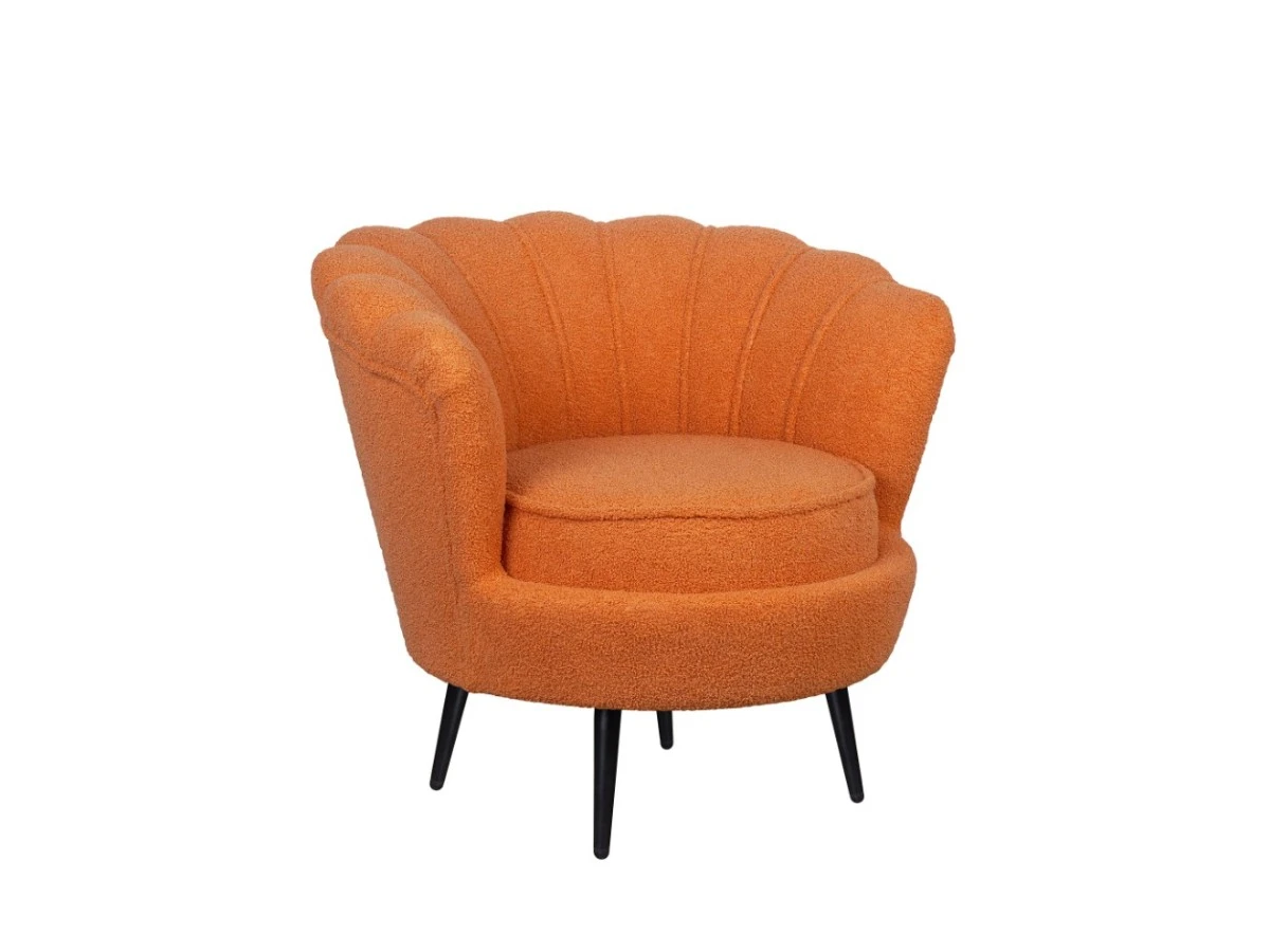 Низкое кресло ракушка Pearl Orange Boucle 970529