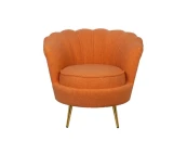 Низкое кресло ракушка Pearl Orange Boucle