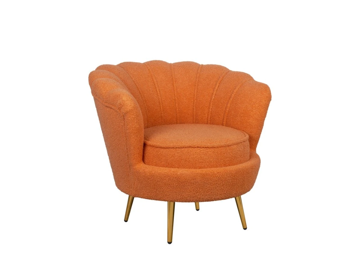 Низкое кресло ракушка Pearl Orange Boucle 970534