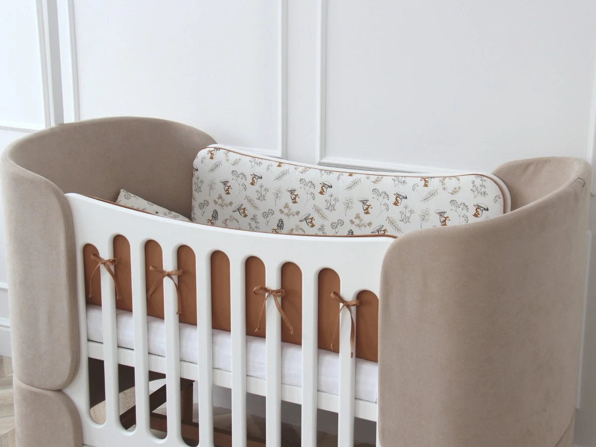 Мягкие бортики для кроватки KIDI soft Зайчики с грибами 972520  - фото 6