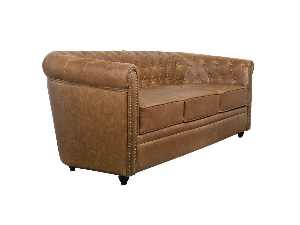 Кожаный диван лофт Karo Brown leather 3S 974580