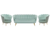Комплект кресел и дивана ракушка Pearl Triple Green