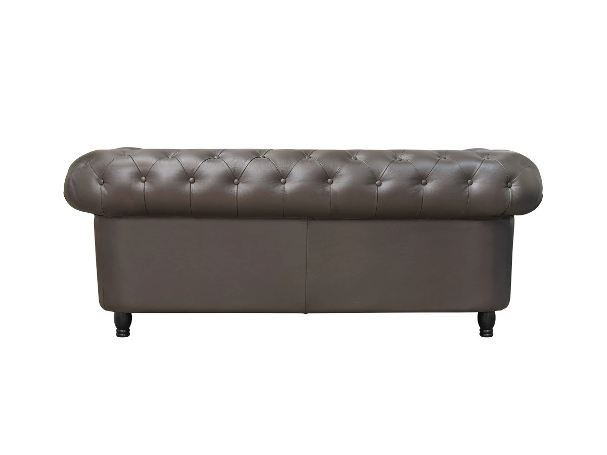 Диван из коричневой кожи Chesterfield Brown Leather 2S 974664  - фото 4