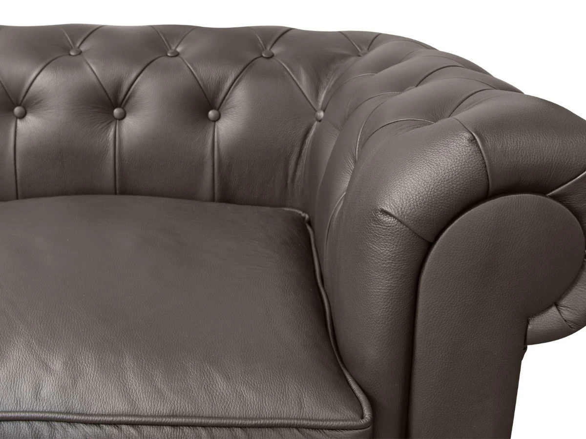 Диван из коричневой кожи Chesterfield Brown Leather 2S 974664  - фото 6