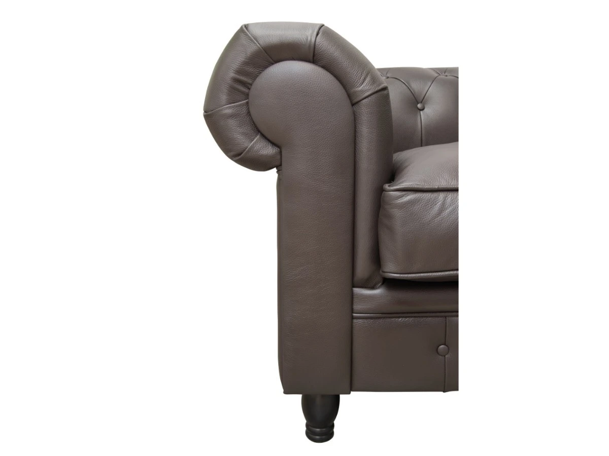 Диван из коричневой кожи Chesterfield Brown Leather 2S 974664  - фото 5