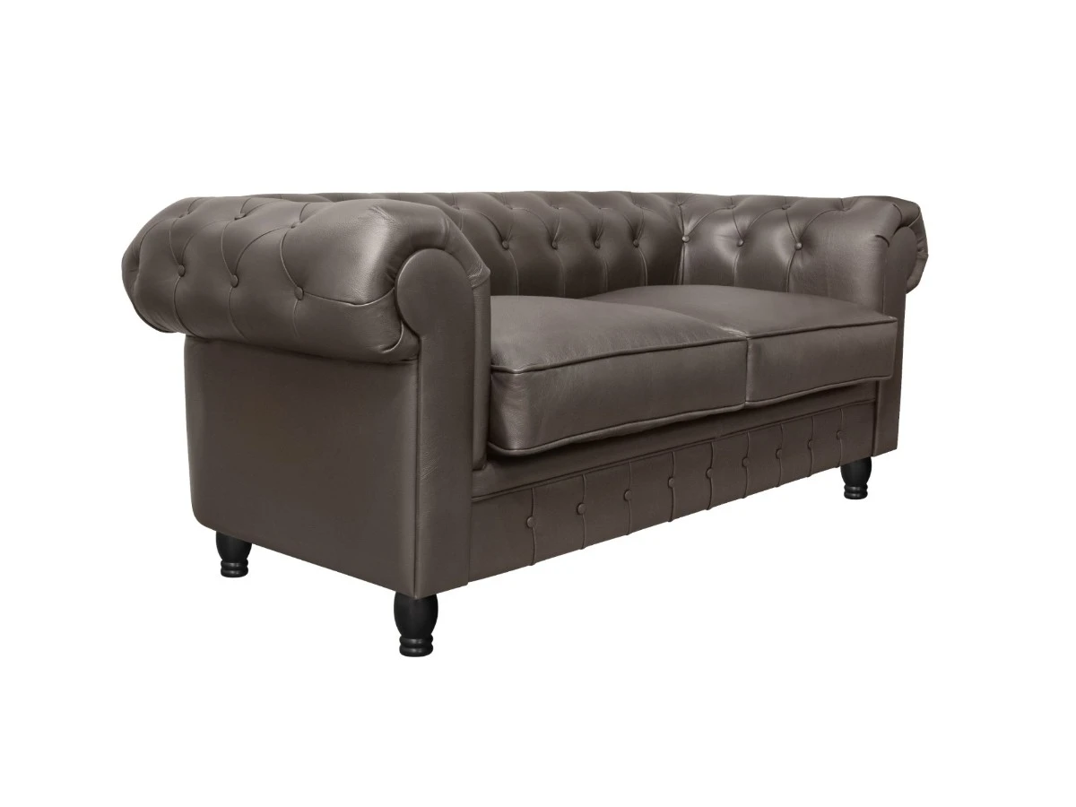Диван из коричневой кожи Chesterfield Brown Leather 2S 974664