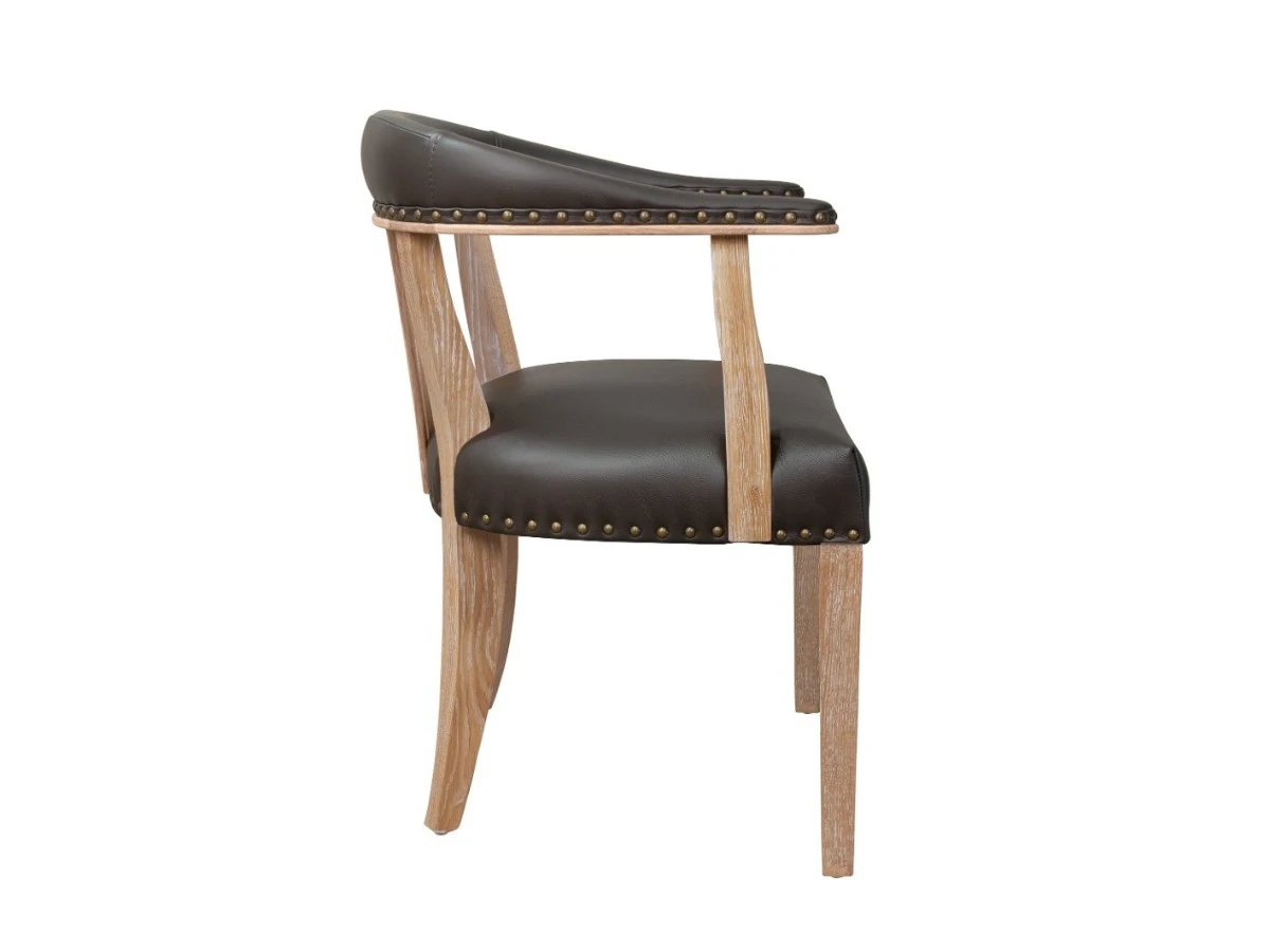 Стул в стиле ретро Tanner Genuine Brown Leather 974734  - фото 3