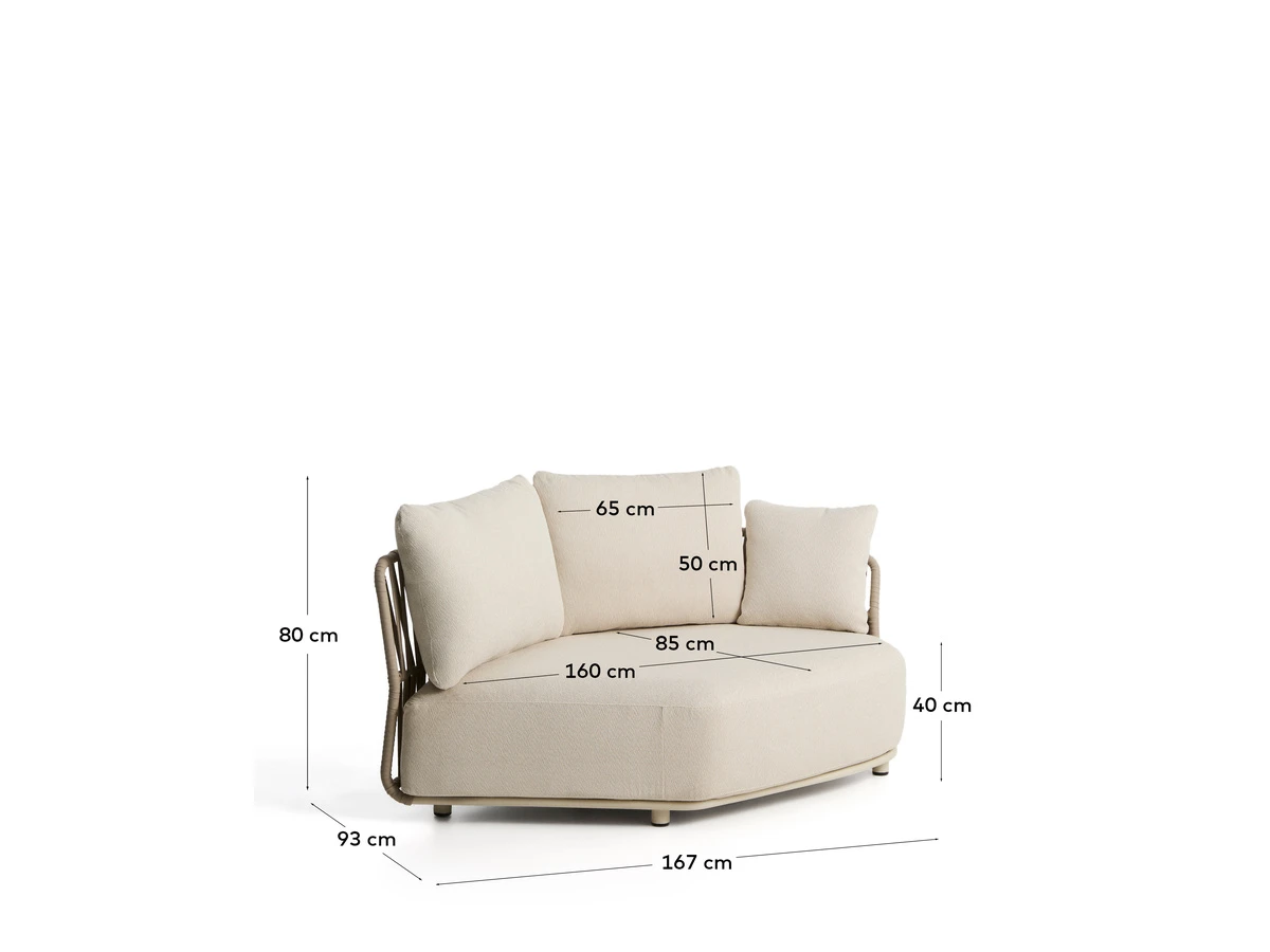 Изогнутый модуль уличного дивана Osani 977306  - фото 6
